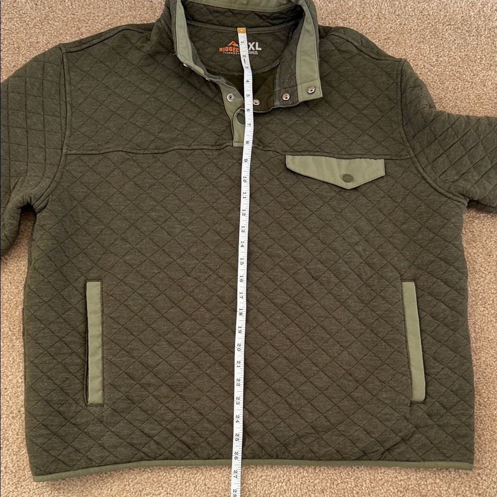 Ridgecut Touchwear Men’s XL 1/4-snap Quilted Olive Green Pullover - Picture 11 of 15